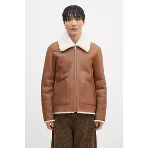 Paul Smith geacă de piele reversibilă culoarea maro, de tranzitie, oversize, M1R-079Z-N02447 imagine