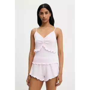 Answear Lab pijama culoarea roz, bumbac imagine