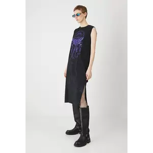 Medicine rochie culoarea negru, midi, drept imagine