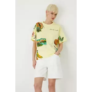 Medicine tricou din bumbac culoarea galben imagine