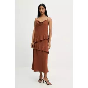 Answear Lab rochie culoarea maro, midi, evazată imagine