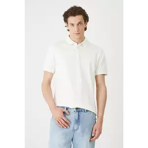 Medicine polo de bumbac culoarea bej, neted imagine