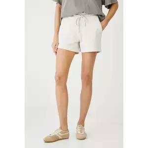 Medicine pantaloni scurți de trening culoarea bej, melanj, medium waist imagine