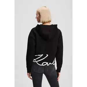 Karl Lagerfeld bluză culoarea negru, cu glugă, cu imprimeu, A3W20067 imagine