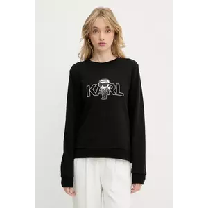 Karl Lagerfeld hanorac de bumbac culoarea negru, cu imprimeu, A3W20056 imagine
