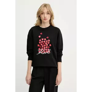 Karl Lagerfeld hanorac de bumbac culoarea negru, cu imprimeu, A3W20006 imagine