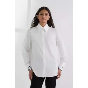 Karl Lagerfeld cămașă din bumbac culoarea alb, cu guler clasic, regular, A3W11023 imagine