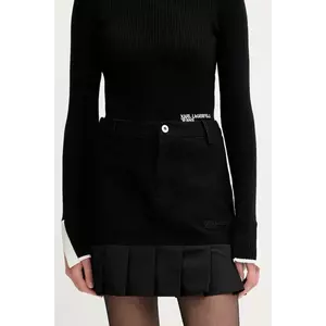 Karl Lagerfeld Jeans fustă culoarea negru, mini, evazati, A3W12012 imagine