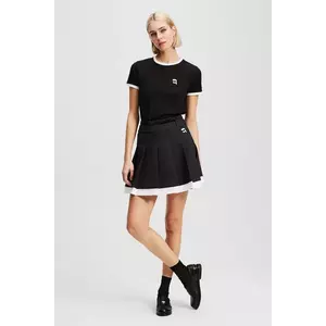 Karl Lagerfeld fustă culoarea negru, mini, evazati, A3W12021 imagine