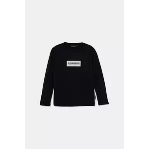 Napapijri longsleeve din bumbac pentru copii S-CHAMOIS culoarea bleumarin, cu imprimeu, NP0A4HYK1761 imagine
