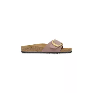 Birkenstock papuci din nubuc Madrid Big Buckle culoarea violet, 1030542 imagine