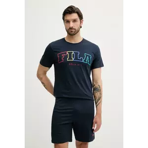 Fila pijamale de bumbac culoarea bleumarin, cu imprimeu, FPS1223 imagine