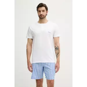 Fila pijamale de bumbac culoarea alb, cu imprimeu, FPS1225 imagine