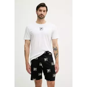 Fila pijamale de bumbac culoarea alb, cu imprimeu, FPS1221 imagine