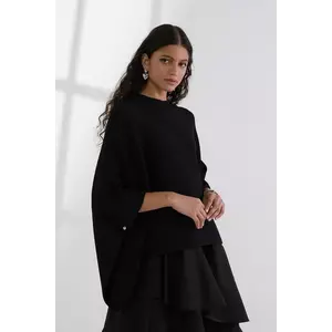 Karl Lagerfeld poncho culoarea negru, light, A3W18031 imagine