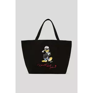 Karl Lagerfeld geantă de bumbac KL X DISNEY culoarea negru, A3W50100 imagine