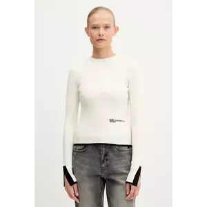 Karl Lagerfeld Jeans pulover culoarea bej, light, A3W18006 imagine