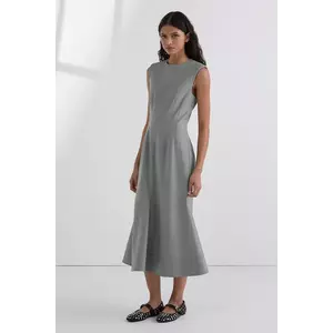 Karl Lagerfeld rochie din amestec de lână culoarea gri, midi, evazati, A3W13034 imagine