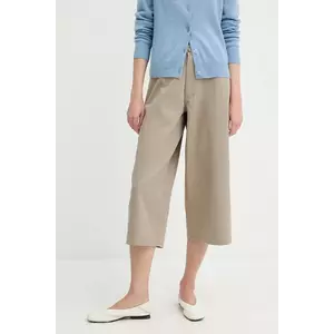 Samsoe Samsoe pantaloni scurți din bumbac SAHARP culoarea bej, uni, high waist, F25200114 imagine