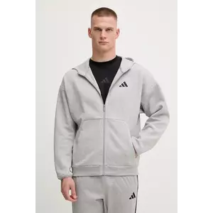adidas bluză Future Icons culoarea gri, cu glugă, melanj, JD4945 imagine