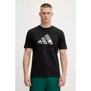 adidas tricou din bumbac culoarea negru, cu imprimeu, JM6381 imagine