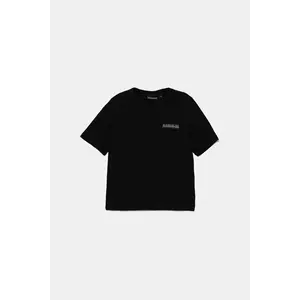 Napapijri tricou din bumbac S-AHR culoarea bleumarin, cu imprimeu, NP0A88ZO9411 imagine