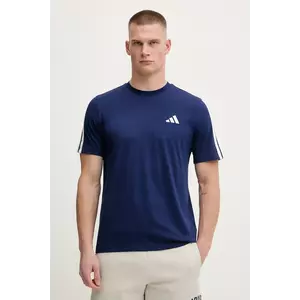 adidas tricou din bumbac 3-Stripes culoarea bleumarin, cu imprimeu, JV6785 imagine