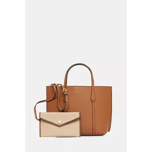 Tory Burch poșetă de piele Perry culoarea maro, 177252-200 imagine