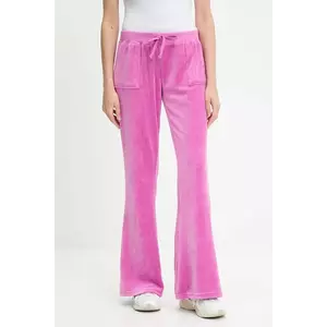 Juicy Couture pantaloni de trening din velur CAISA LOW RISE PANT culoarea roz, uni, JCSEBJ008G imagine