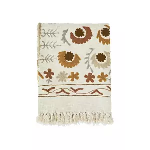 Madam Stoltz cuvertură Suzani 130 x 180 cm culoarea bej imagine
