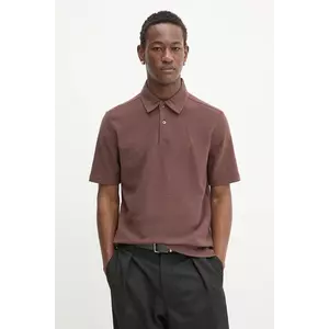 Samsoe Samsoe tricou polo SAKVISTBRO culoarea maro, uni, M10000053 imagine