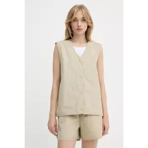 Samsoe Samsoe vestă SAYUNA culoarea bej, de tranziție, F25200002 imagine