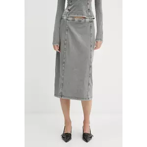 Diesel fustă O-ALLEGRA SKIRT culoarea gri, midi, drept, A16596.0NJBJ imagine