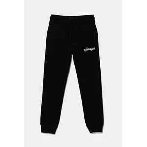 Napapijri pantaloni de trening pentru copii M-GORI culoarea negru, cu imprimeu, NP0A891C9411 imagine