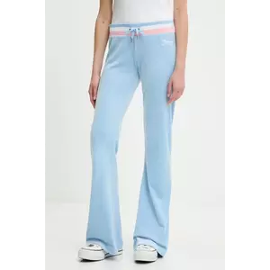 Juicy Couture pantaloni de trening din velur CHRISTINE STRIPE LOW RISE uni, JCWBJ225352 imagine