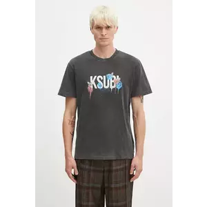 KSUBI tricou din bumbac Graff Rose Kash barbati, culoarea gri, cu imprimeu, MPF24TE024 imagine