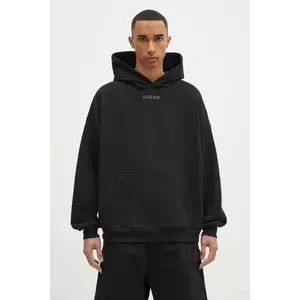 KSUBI hanorac de bumbac Sott Ekcess bărbați, culoarea negru, cu glugă, uni, MPS25FL008 imagine