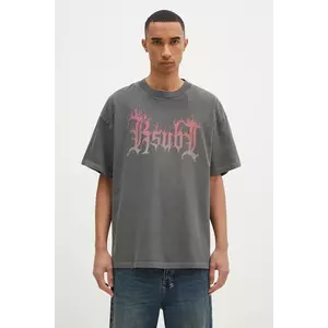 KSUBI tricou din bumbac Fuego Ekcess bărbați, culoarea gri, cu imprimeu, MPS25TE026 imagine