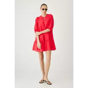 Medicine rochie din bumbac culoarea rosu, mini, oversize imagine
