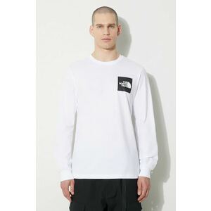 The North Face longsleeve din bumbac M L/S Fine Tee culoarea alb, cu imprimeu, NF0A87NCFN41 imagine