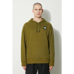 The North Face hanorac de bumbac U The 489 Hoodie bărbați, culoarea verde, cu glugă, cu imprimeu, NF0A87D7PIB1 imagine