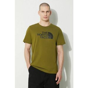 The North Face tricou din bumbac M S/S Easy Tee bărbați, culoarea verde, cu imprimeu, NF0A87N5PIB1 imagine