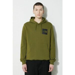 The North Face hanorac de bumbac M Fine Hoodie barbati, culoarea verde, cu glugă, cu imprimeu, NF0A5ICXPIB1 imagine