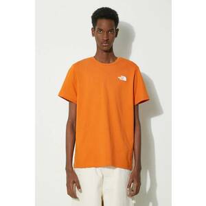 The North Face tricou din bumbac M S/S Redbox Celebration Tee barbati, culoarea portocaliu, cu imprimeu, NF0A87NVPCO1 imagine