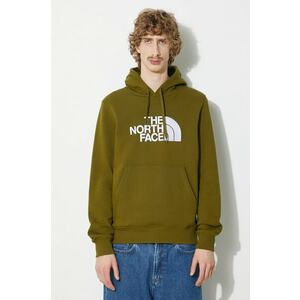 The North Face hanorac de bumbac M Drew Peak Pullover Hoodie barbati, culoarea verde, cu glugă, cu imprimeu, NF00AHJYPIB1 imagine