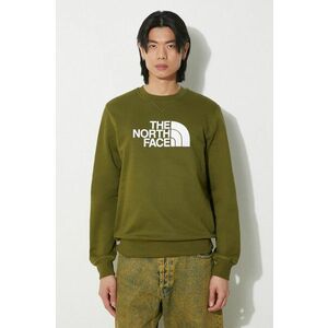 The North Face hanorac de bumbac M Drew Peak Crew barbati, culoarea verde, cu imprimeu, NF0A4SVRPIB1 imagine