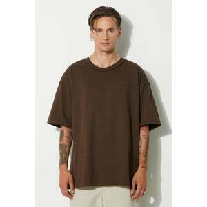 Vans tricou din bumbac Premium Classics LX barbati, culoarea maro, neted, VN000GBY3N11 imagine