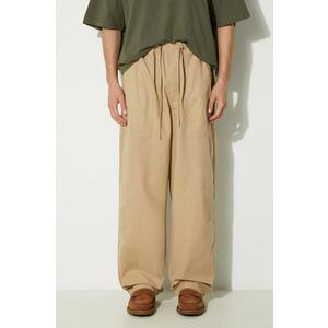 Vans pantaloni de bumbac Premium Classics LX Easy Trouser culoarea bej, VN000GZ2SQ71 imagine