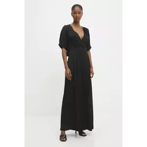 Answear Lab salopeta culoarea negru, cu decolteu in v imagine