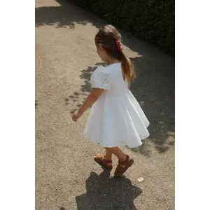 Konges Sløjd rochie din bumbac pentru copii GLAISE DRESS GOTS culoarea alb, mini, evazati, KS103166 imagine